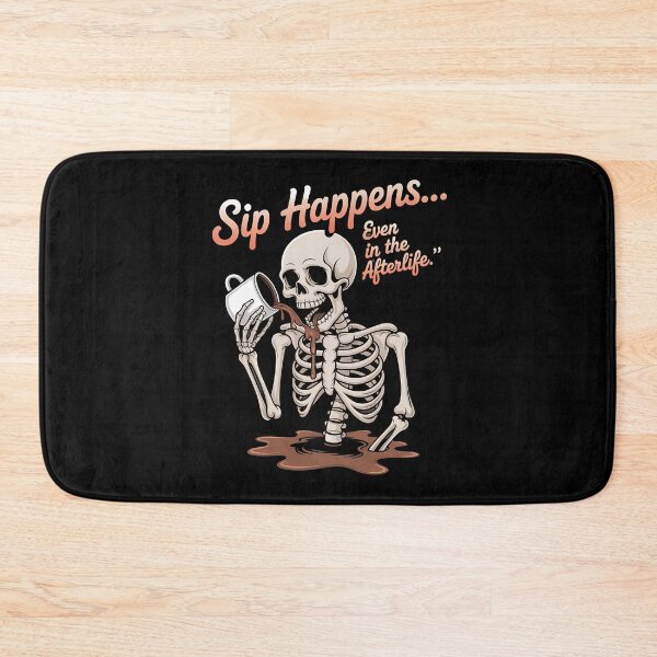 Item preview, skeleton coffee - death before decaf - gothic coffee - caffeine skeleton - spooky coffee - coffee and bones - skull coffee - skeleton espresso - halloween coffee - bone tired coffee wired designed and sold by JansenGS.
