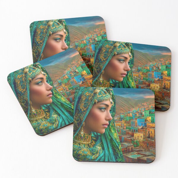 Item preview, Majestic woman in vibrant cityscape backdrop designed and sold by Artessie.