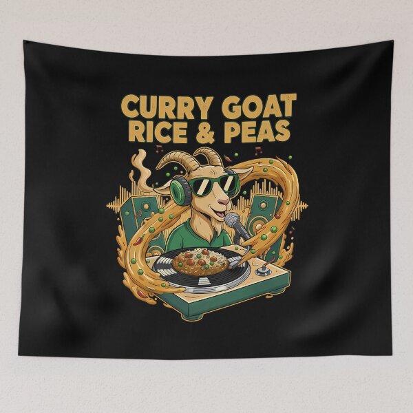 Item preview, Curry Goat Rice Peas DJ Music Meme designed and sold by k3rstman1.
