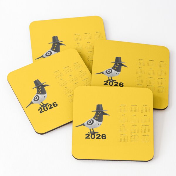 Item preview, Sussie Magpie with Cute Hat 2026 Calendar – Adorable Yellow Calendar Design designed and sold by EmeraldeaDesign.