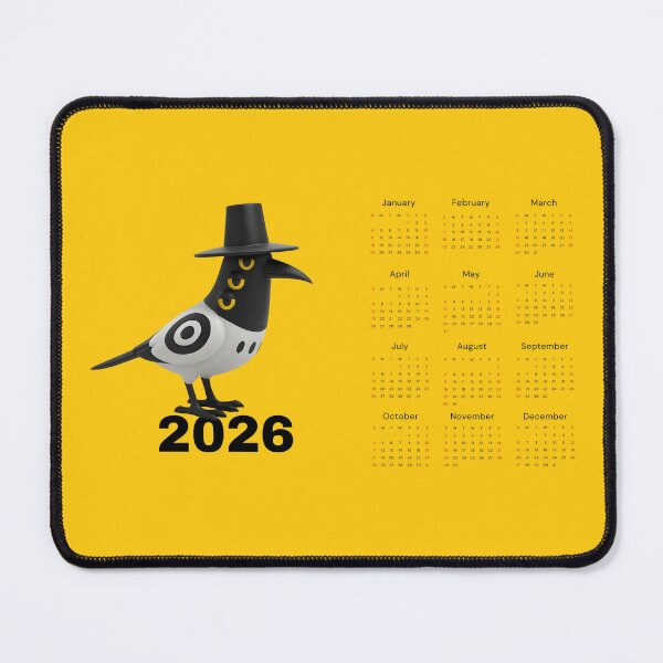 Item preview, Sussie Magpie with Cute Hat 2026 Calendar – Adorable Yellow Calendar Design designed and sold by EmeraldeaDesign.
