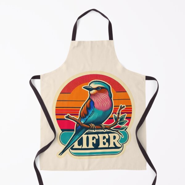 Item preview, Lilac-breasted Roller LIFER – Retro Birdwatching Sticker designed and sold by The Digital Compass.