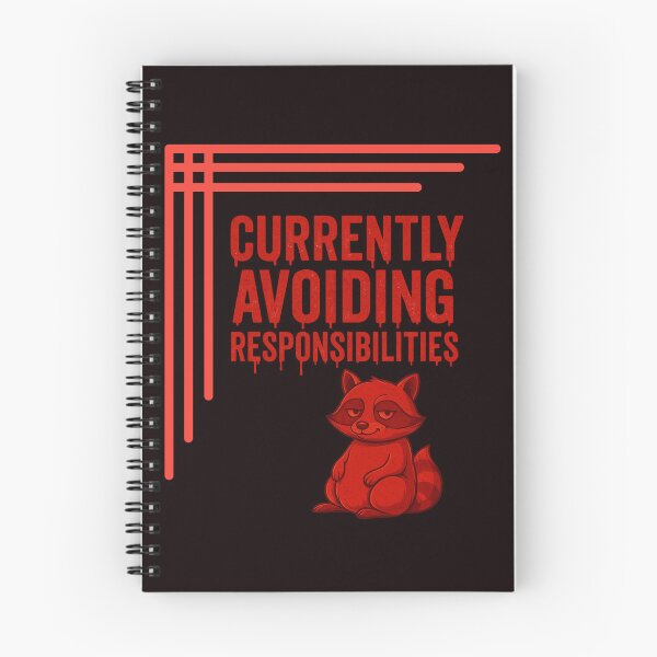 Item preview, Currently Avoiding Responsibilities – Dripping Red Typography with Raccoon designed and sold by Tadeusz1.