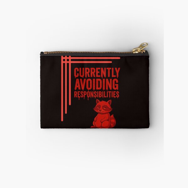 Item preview, Currently Avoiding Responsibilities – Dripping Red Typography with Raccoon designed and sold by Tadeusz1.