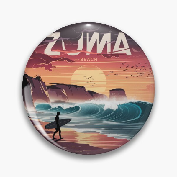 Item preview, Zuma Beach California – Retro Sunset Surf Design | Malibu Coast Waves | Vintage Ocean Art | California Travel Gift designed and sold by CircinusStore.