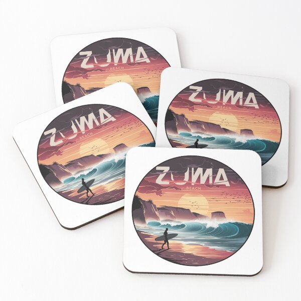 Item preview, Zuma Beach California – Retro Sunset Surf Design | Malibu Coast Waves | Vintage Ocean Art | California Travel Gift designed and sold by CircinusStore.