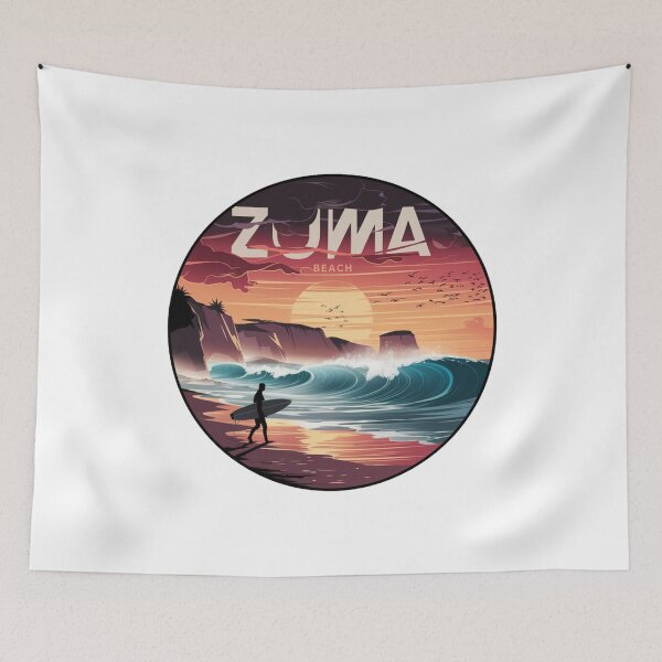 Item preview, Zuma Beach California – Retro Sunset Surf Design | Malibu Coast Waves | Vintage Ocean Art | California Travel Gift designed and sold by CircinusStore.
