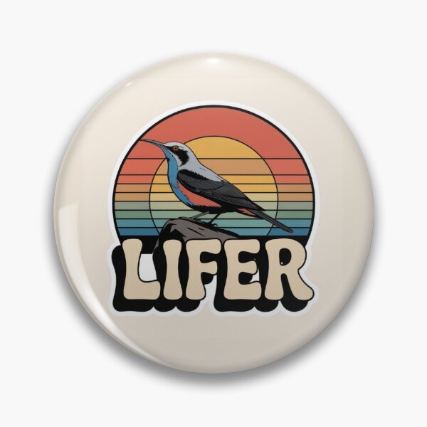 Item preview, Wallcreeper LIFER – Retro Birdwatching Sticker designed and sold by The Digital Compass.