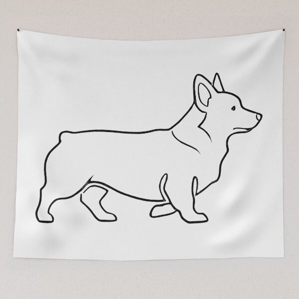 Item preview, Minimal Walking Corgi Outline designed and sold by zoughlal.