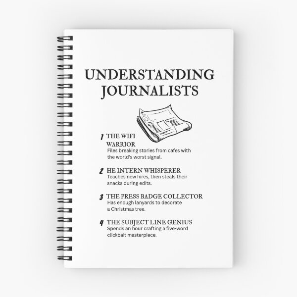 Item preview, Journalist Types Explained – Relatable Press Comedy designed and sold by PsyFlow35.