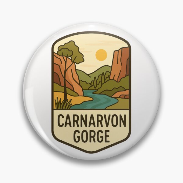 Item preview, Carnarvon Gorge Sunset Badge, Queensland, Australia designed and sold by Places On Earth.