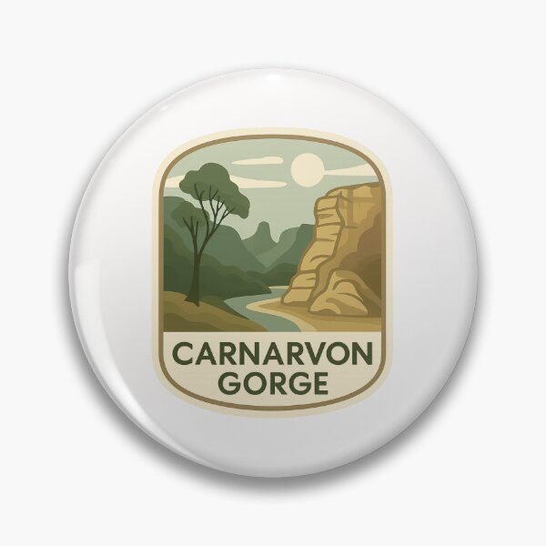 Item preview, Carnarvon Gorge Minimalist Landscape Badge, Queensland designed and sold by Places On Earth.