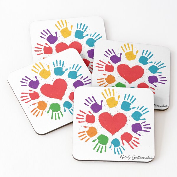Item preview, Colorful Handprints Heart of Love – Unity & Kindness Art by Nataly Gattamelati designed and sold by natalygattamelati.