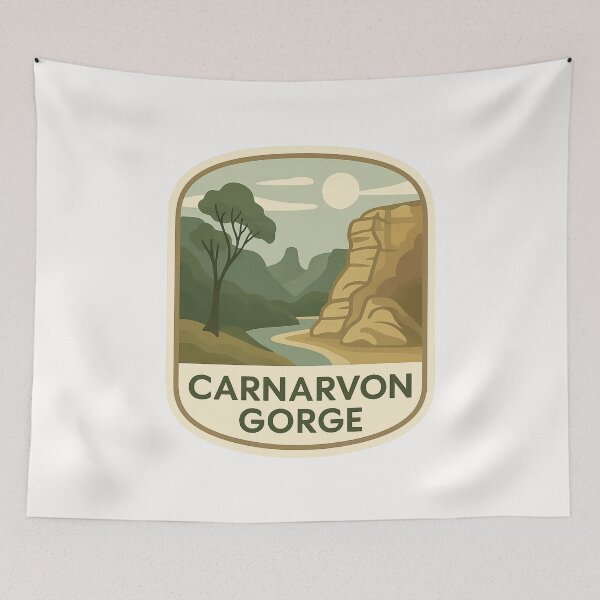 Item preview, Carnarvon Gorge Minimalist Landscape Badge, Queensland designed and sold by Places On Earth.