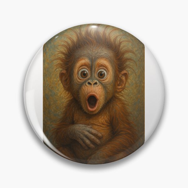 Item preview, Surprised Baby Orangutan Close-Up Portrait designed and sold by Places On Earth.