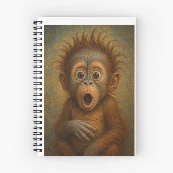 Item preview, Surprised Baby Orangutan Close-Up Portrait designed and sold by Places On Earth.