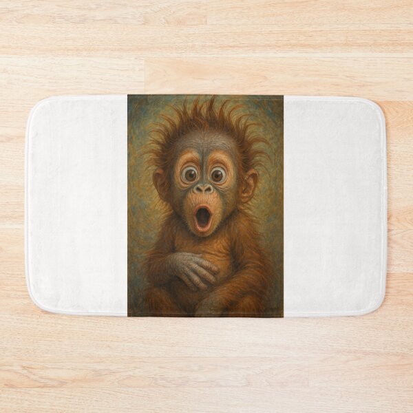 Item preview, Surprised Baby Orangutan Close-Up Portrait designed and sold by Places On Earth.
