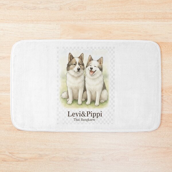 Item preview, Happy Tails: Cute Thai Bangkaew Duo Watercolor Art designed and sold by BangkaewCutiez.