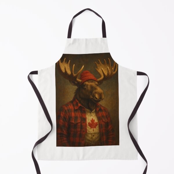 Item preview, Canadian Moose in Lumberjack Style with Maple Leaf designed and sold by Places On Earth.