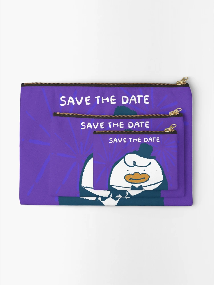 Thumbnail 2 of 4, Zipper Pouch, Save the date designed and sold by Childish by Design.