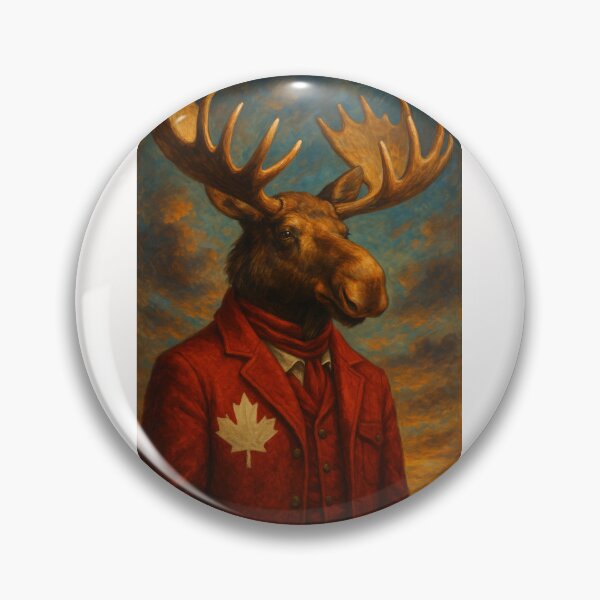 Item preview, Patriotic Moose with Maple Leaf Emblem at Sunset designed and sold by Places On Earth.