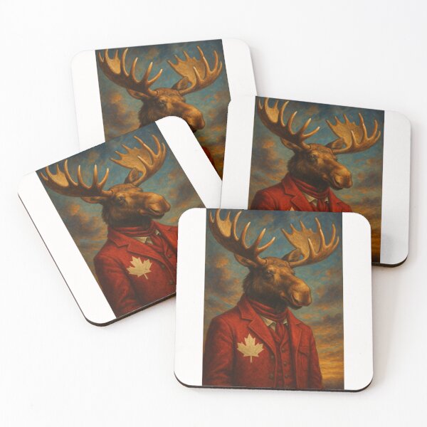 Item preview, Patriotic Moose with Maple Leaf Emblem at Sunset designed and sold by Places On Earth.