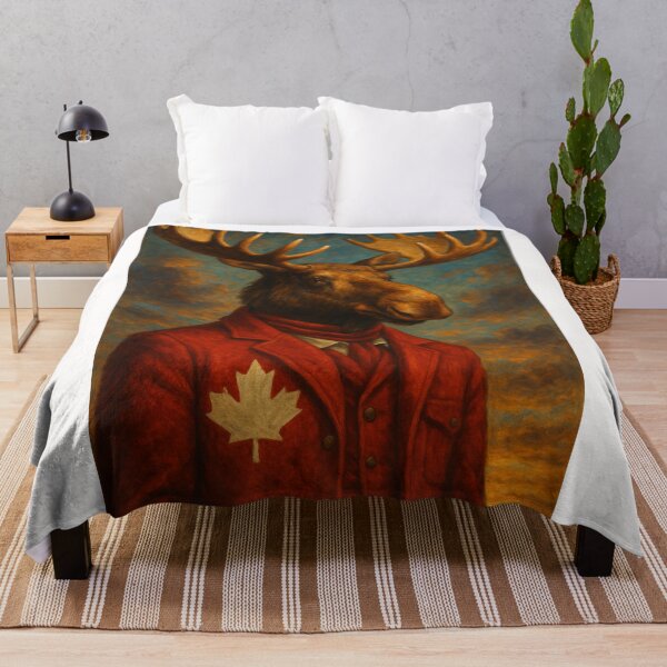 Item preview, Patriotic Moose with Maple Leaf Emblem at Sunset designed and sold by Places On Earth.