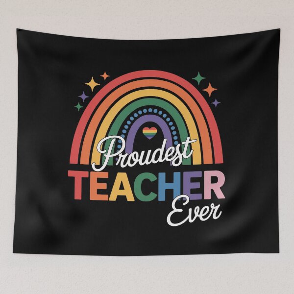 Item preview, Rainbow Proudest Teacher Ever Lgbt Flag Lesbian Gay Pride designed and sold by SlogariArt.