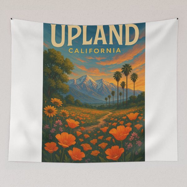 Item preview, Upland California with Palm Trees and Snow-Capped Mountains designed and sold by Places On Earth.