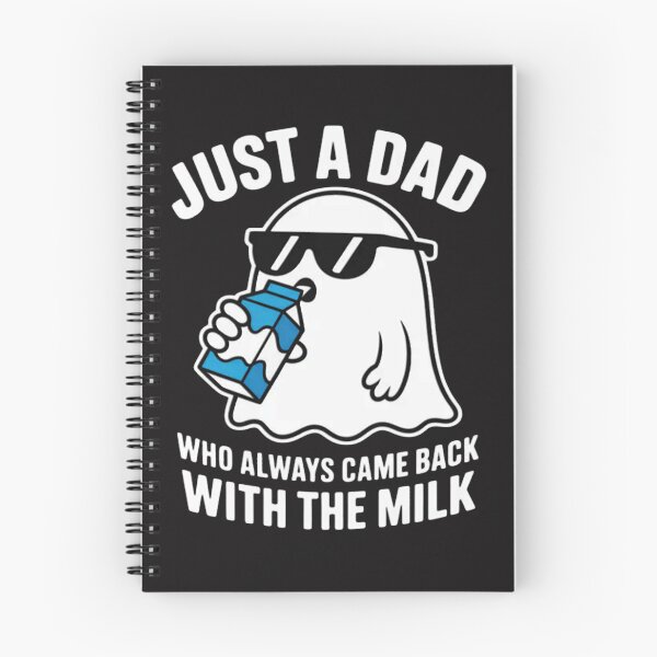 Aperçu de l'œuvre Juste un papa qui revenait toujours avec du lait Fantôme d'Halloween créée et vendue par CraftyCuttable.