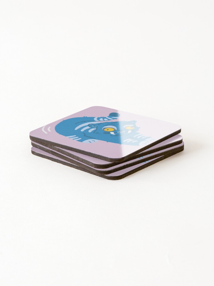 Thumbnail 4 of 5, Coasters (Set of 4), Derpy blue tiger designed and sold by RNASstuff.
