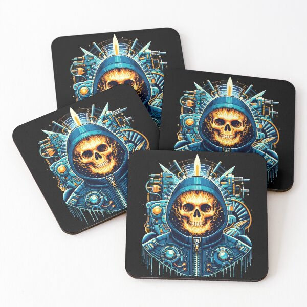 Item preview, "Futuristic Fiery Skull Astronaut in a Techno Suit". designed and sold by The-T-In-Retro.