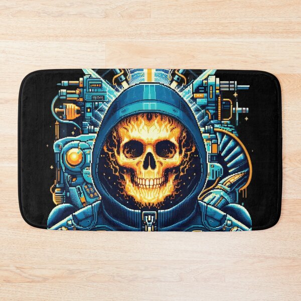 Item preview, "Futuristic Fiery Skull Astronaut in a Techno Suit". designed and sold by The-T-In-Retro.