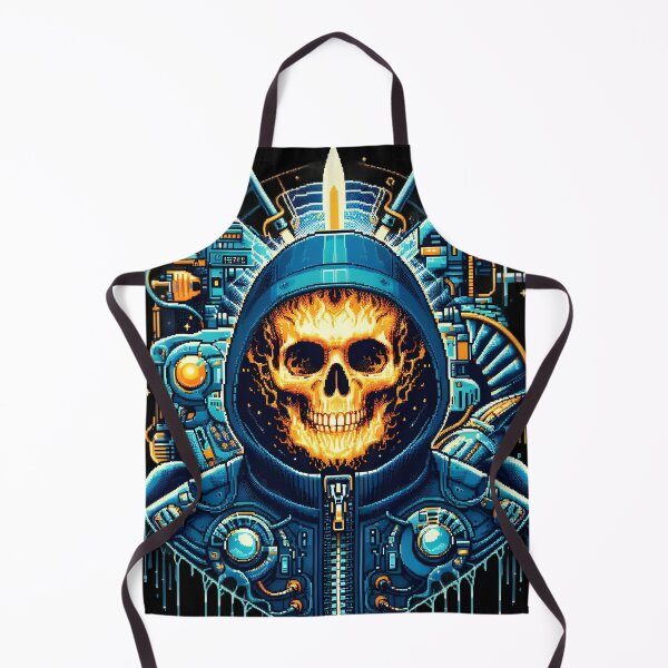 Item preview, "Futuristic Fiery Skull Astronaut in a Techno Suit". designed and sold by The-T-In-Retro.