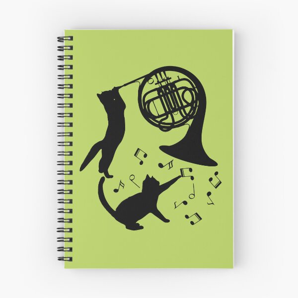 Item preview, Cats Playing French Horn And Music Notes designed and sold by Primroaddesigns.