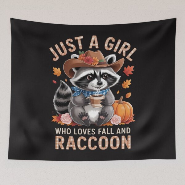 Item preview, Just a Girl Who Loves Fall And Raccoon Owner Autumn designed and sold by CraftyCuttable.