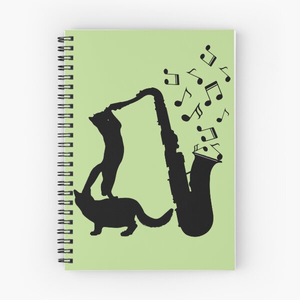 Item preview, Cats Playing Saxophone And Music Notes designed and sold by Primroaddesigns.