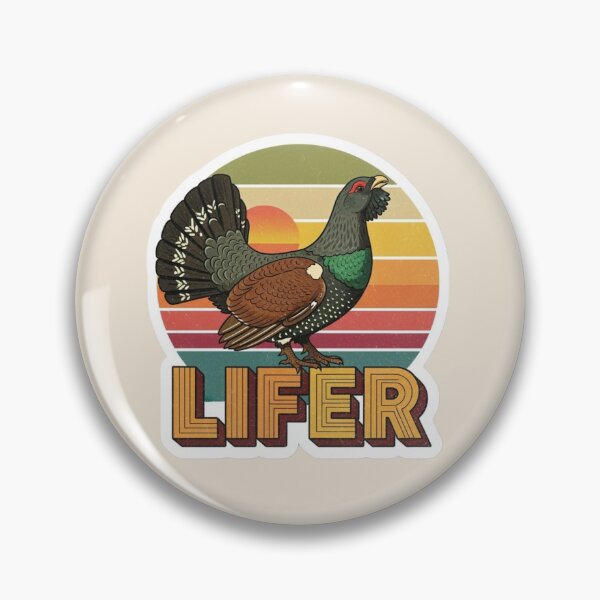 Item preview, Capercaillie LIFER – Retro Birdwatching Sticker designed and sold by The Digital Compass.
