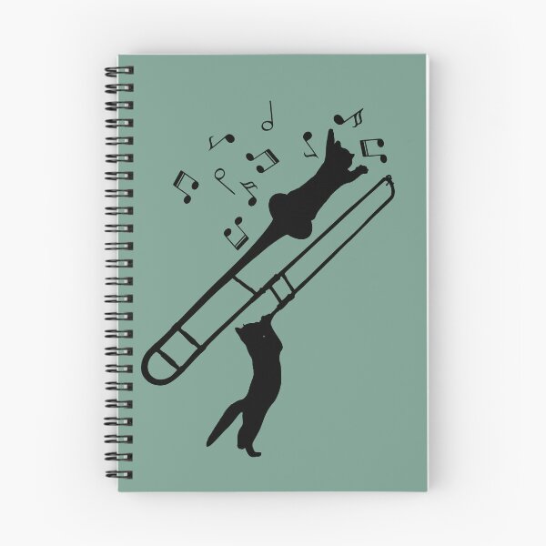 Item preview, Cats Playing Trombone And Music Notes designed and sold by Primroaddesigns.
