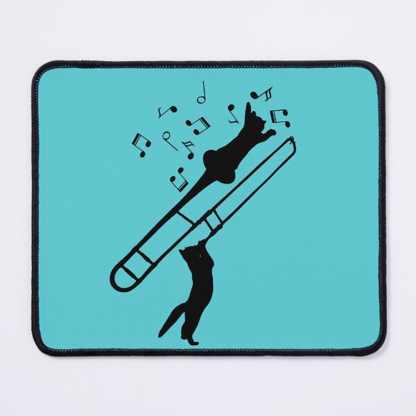 Item preview, Cats Playing Trombone And Music Notes designed and sold by Primroaddesigns.
