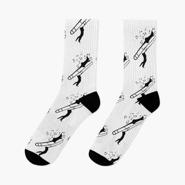 Item preview, Cats Playing Trombone And Music Notes designed and sold by Primroaddesigns.