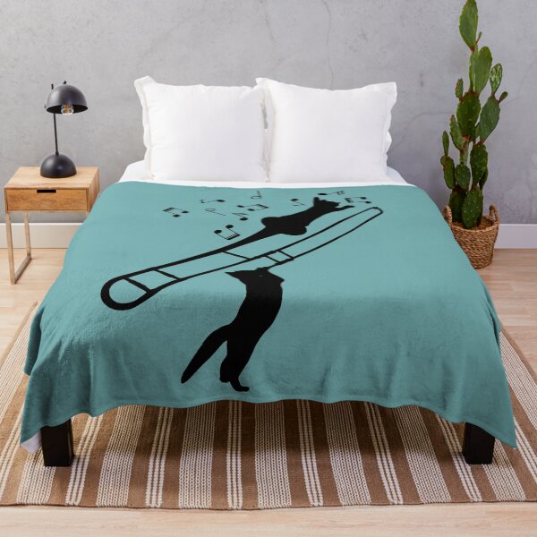 Item preview, Cats Playing Trombone And Music Notes designed and sold by Primroaddesigns.