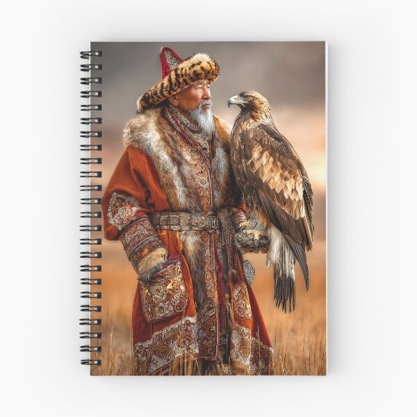 Item preview, Elderly Man with Eagle in Traditional Fur Outfit designed and sold by Artessie.