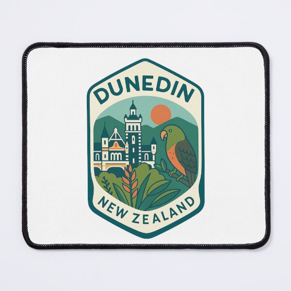 Item preview, Dunedin New Zealand Railway Castle and Kākā Parrot designed and sold by Places On Earth.