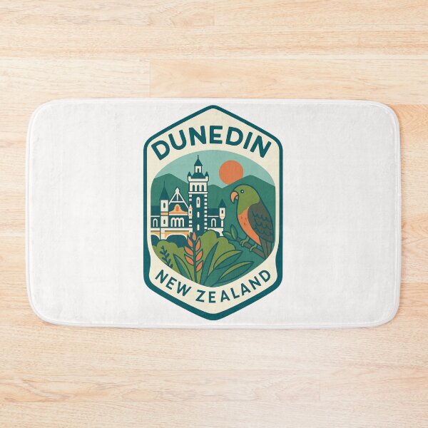 Item preview, Dunedin New Zealand Railway Castle and Kākā Parrot designed and sold by Places On Earth.