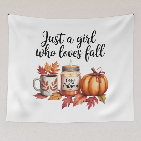 Item preview, Just A Girl Who Loves Fall Cozy Autumn Pumpkin Coffee designed and sold by CraftyCuttable.