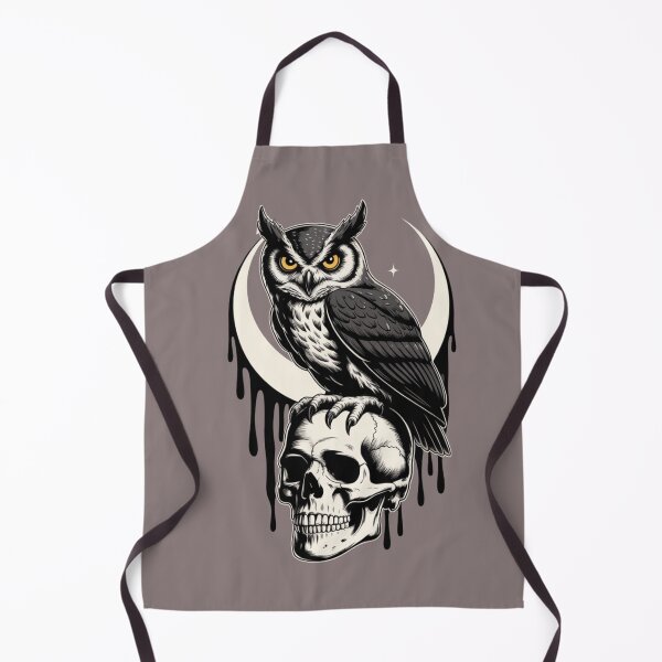 Aperçu de l'œuvre Dark Owl and Skull – Gothic Moonlight Art créée et vendue par WitchyWhisper.