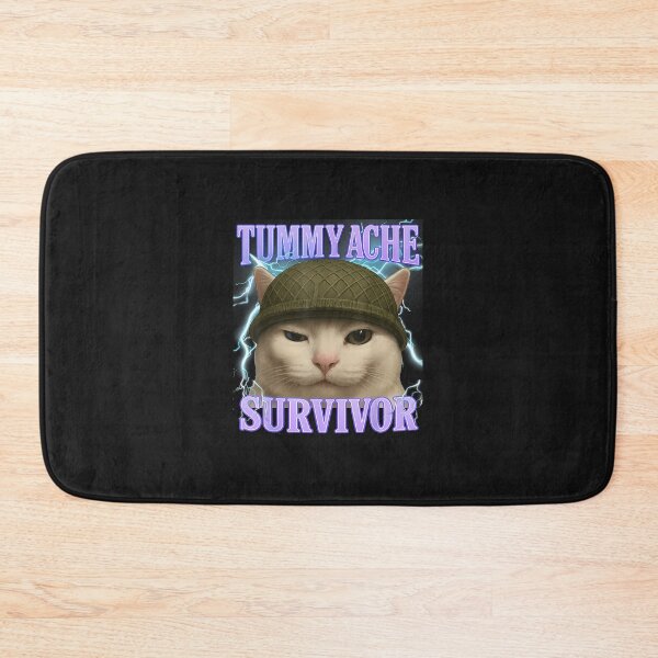 Item preview, Tummy Ache Survivor Silly Cat Meme Men Women Kids Graphic designed and sold by grumpzara.