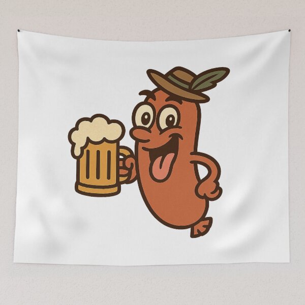 Item preview, Schnitzel Faced – Bavarian Hat Sausage Cartoon designed and sold by FTS-Studio.