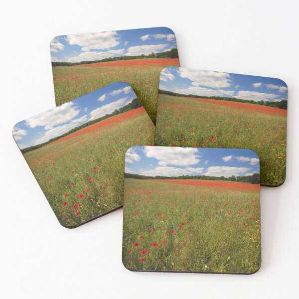 Item preview, Masses of Bright Red Poppies in a Poppy Field under a blue sky in Kent England UK designed and sold by John Gilham - Landscape Photography.